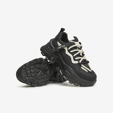 Tata/他她2024春商场同款时尚百搭校园厚底老爹鞋新款GDJ02AM4