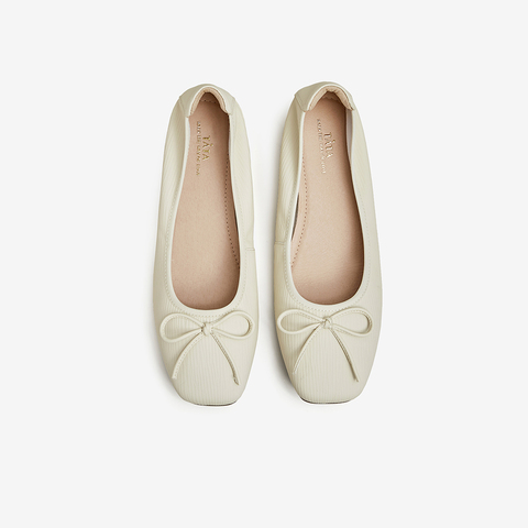 TATA/他她2024春商场同款时尚百搭简约圆头女单鞋新款WZL03AQ4