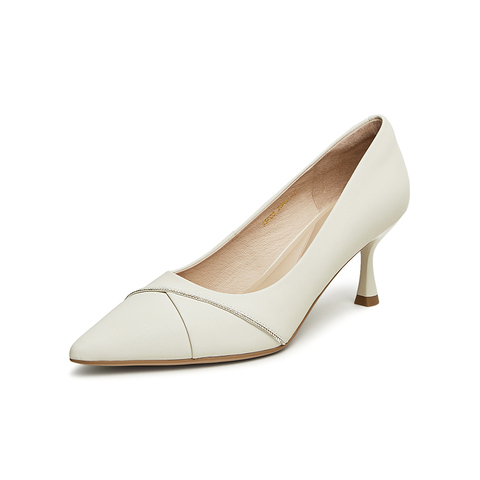 Tata/他她2024春商场同款时尚休闲简约尖头高跟鞋新款XKF08AQ4