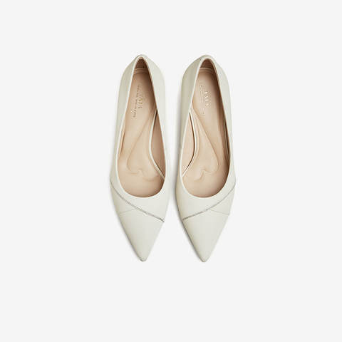 Tata/他她2024春商场同款时尚休闲简约尖头高跟鞋新款XKF08AQ4