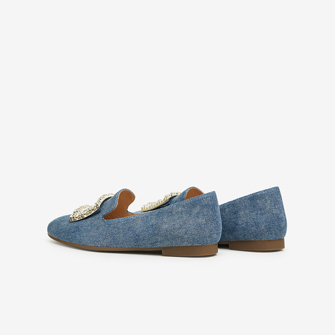 Tata/他她2024春时尚简约休闲圆头女乐福鞋新款7QCA2AA4