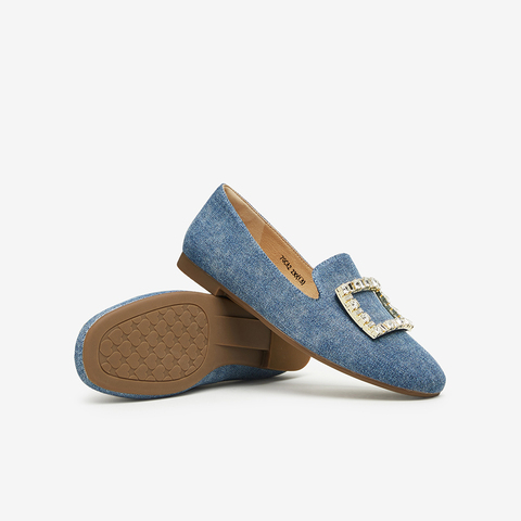 Tata/他她2024春时尚简约休闲圆头女乐福鞋新款7QCA2AA4