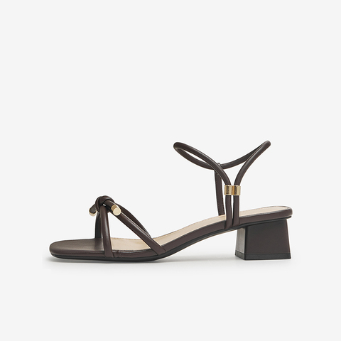 Tata/他她2024夏商场同款百搭简约一字带凉鞋女新款7ZO06BL4