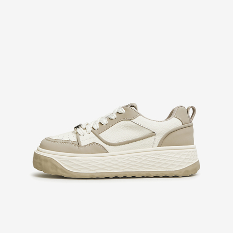 TATA/他她2024春时尚休闲撞色复古甜美风显高厚底女休闲鞋WH601AM4