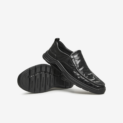 TATA/他她2024春商场同款时尚百搭圆头休闲皮鞋男鞋新款OBW01AM4