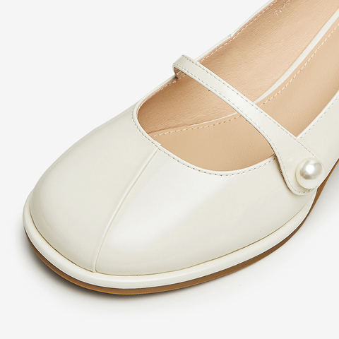 Tata/他她2024春时尚休闲拼色百搭时髦粗跟单鞋女新款YDW01AQ4