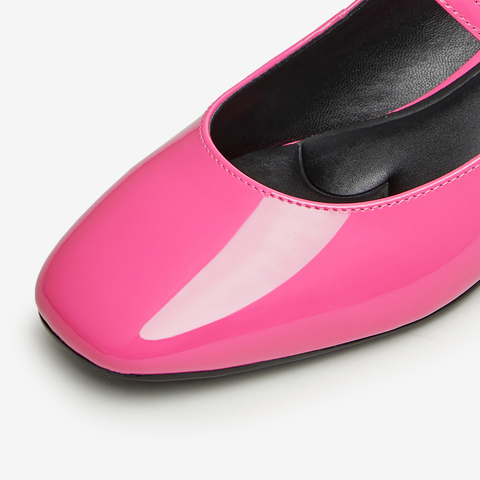 TATA/他她2024春商场同款时尚甜美风显高方跟女皮鞋7XR07AQ4