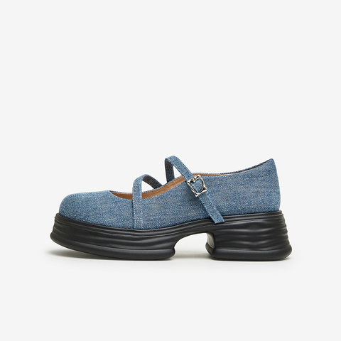 TATA/他她2024春舒适休闲圆头厚底玛丽珍鞋女新款7OL03AQ4