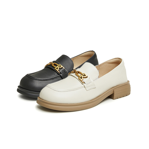 TATA/他她2024春商场同款时尚休闲圆头女乐福鞋新款7WX21AA4