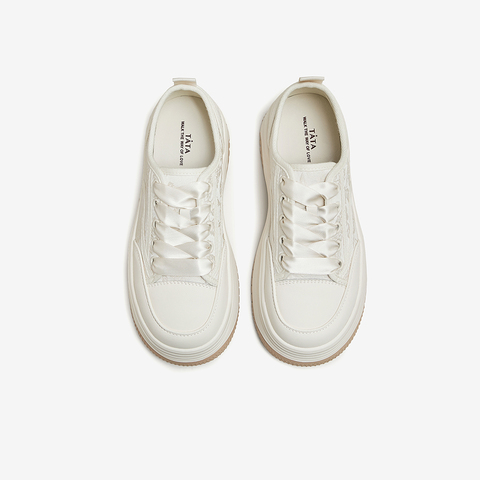 TATA/他她2024秋厚底时尚百搭女款板鞋休闲新款DWBX6CM4