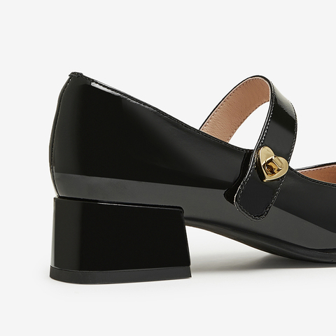 TATA/他她2024秋法式粗跟时尚简约气质浅口女单鞋新款6FU01CQ4