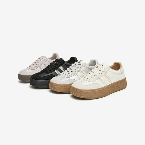 Tata/他她2024秋时尚休闲百搭条纹厚底德训鞋女新款WB402AM4