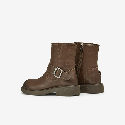 Tata/他她2024冬商场同款时尚休闲时装短靴女新款CFC01DZ4