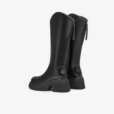 Tata/他她2024冬商场同款时尚休闲时装长靴女新款CCN02DG4