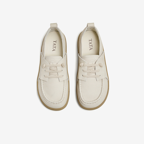 TATA/他她2024秋商场同款女牛津鞋简系带单鞋新款CFT01CM4