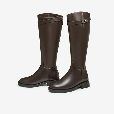 TATA/他她2024冬商场同款时尚休闲时装长靴女新款7TG84DG4