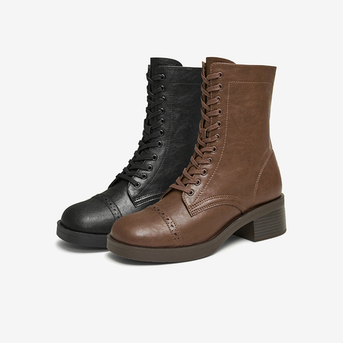 TATA/他她2024冬商场同款时尚休闲马丁靴女新款7C660DZ4