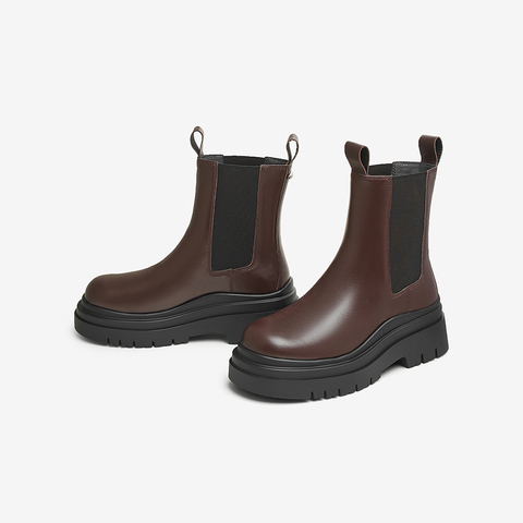 TATA/他她2024冬商场同款时尚休闲切尔西靴女新款7C960DZ4