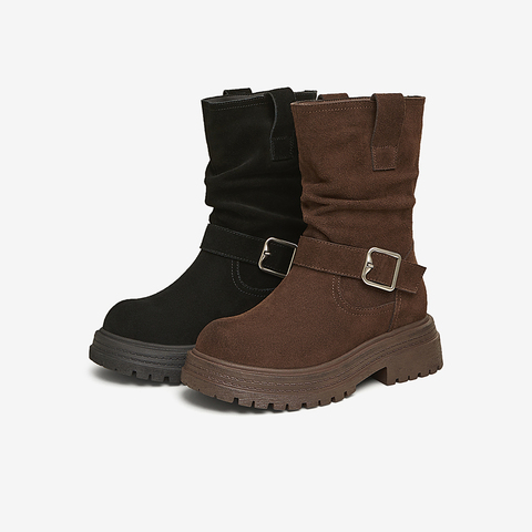 TATA/他她2024冬商场同款时尚休闲时装短靴女新款CYR01DS4