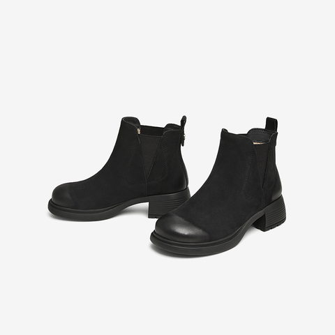 TATA/他她2024冬商场同款时尚休闲切尔西靴女新款7C842DD4