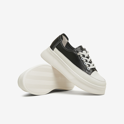 Tata/他她2024春商场同款时尚厚底小白鞋百搭女休闲鞋WJN08AM4