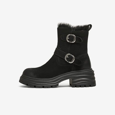 TATA/他她2024冬商场同款时尚休闲时装短靴女新款CZA02DD4