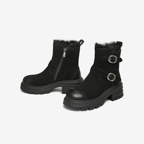 TATA/他她2024冬商场同款时尚休闲时装短靴女新款CZA02DD4