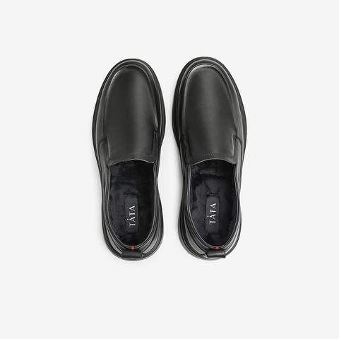 Tata/他她2024冬经典纯色百搭休闲男皮鞋新款VVK02DM4