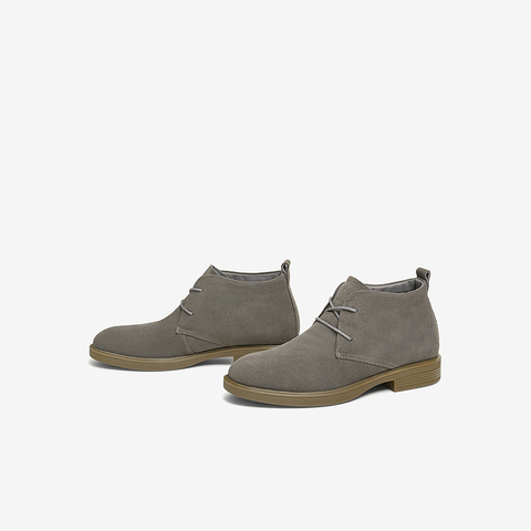 Tata/他她2024冬时尚简约百搭系带纯色低靴男新款VVX03DD4