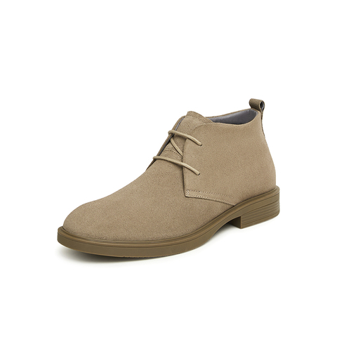 Tata/他她2024冬时尚简约百搭系带纯色低靴男新款VVX03DD4