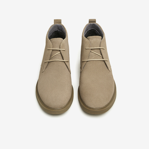 Tata/他她2024冬时尚简约百搭系带纯色低靴男新款VVX03DD4