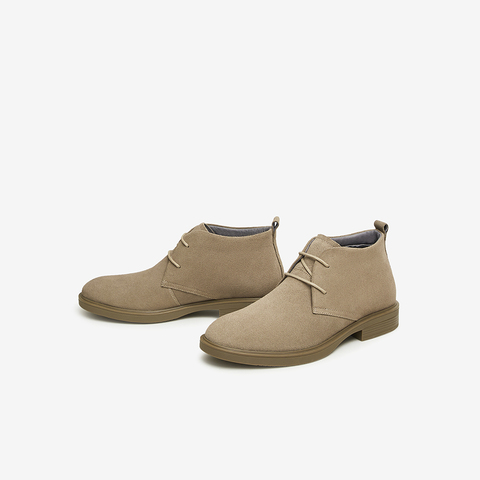 Tata/他她2024冬时尚简约百搭系带纯色低靴男新款VVX03DD4