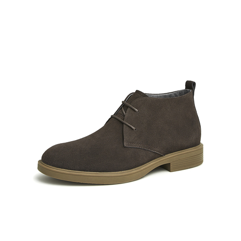 Tata/他她2024冬时尚简约百搭系带纯色低靴男新款VVX03DD4