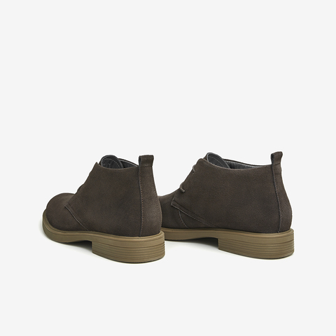 Tata/他她2024冬时尚简约百搭系带纯色低靴男新款VVX03DD4