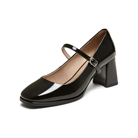 TATA/他她2024夏时尚简约百搭纯色玛丽珍女W7ZA1BQ4