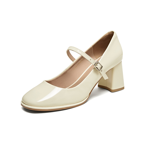 TATA/他她2024夏时尚简约百搭纯色玛丽珍女W7ZA1BQ4