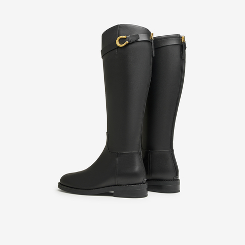 Tata/他她2024冬商场同款简约百搭高筒时装靴女新款7TG80DG4