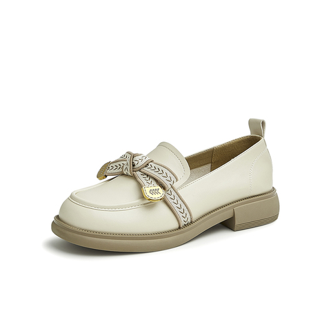 Tata/他她2024秋商场同款时尚甜美蝴蝶结百搭乐福鞋新WCPA1CA4