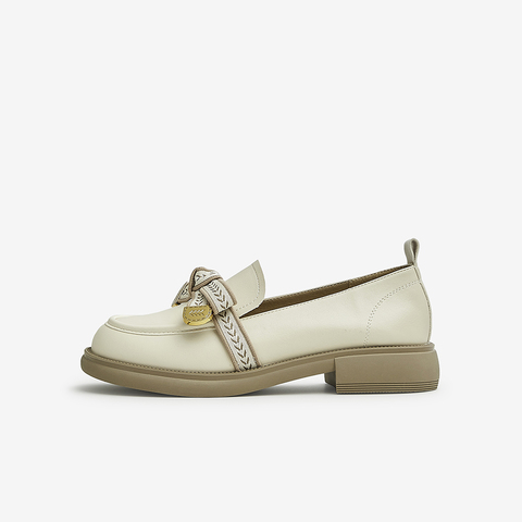 Tata/他她2024秋商场同款时尚甜美蝴蝶结百搭乐福鞋新WCPA1CA4