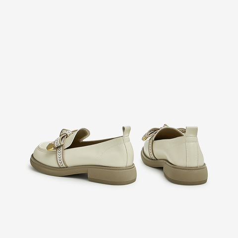 Tata/他她2024秋商场同款时尚甜美蝴蝶结百搭乐福鞋新WCPA1CA4