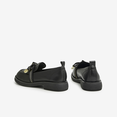 Tata/他她2024秋商场同款时尚甜美蝴蝶结百搭乐福鞋新WCPA1CA4