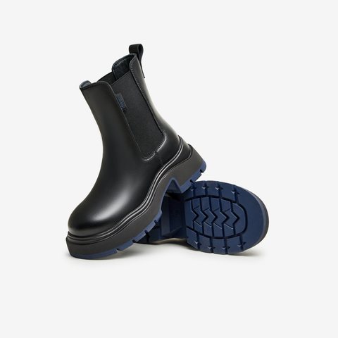 Tata/他她2024冬商场同款纯色百搭切尔西靴女新款WJZ01DZ4