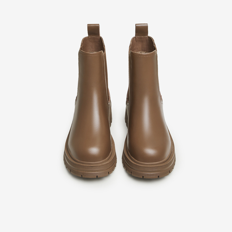 Tata/他她2024冬时尚简约经典厚底牛皮休闲切尔西靴新WAQA2DD4