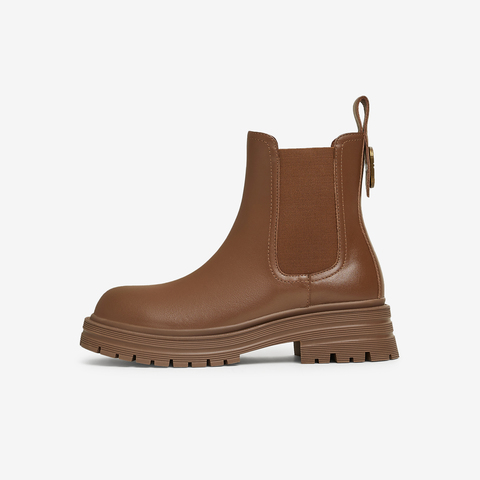 Tata/他她2024冬时尚简约百搭纯色切尔西靴女新WAQA1DD4