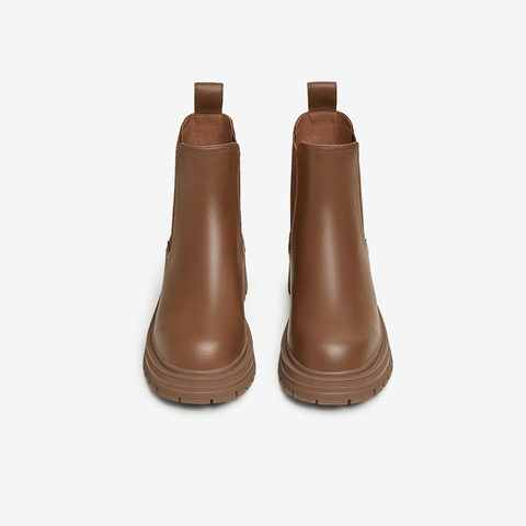 Tata/他她2024冬时尚简约百搭纯色切尔西靴女新WAQA1DD4