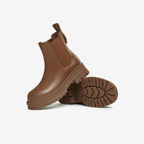 Tata/他她2024冬时尚简约百搭纯色切尔西靴女新WAQA1DD4