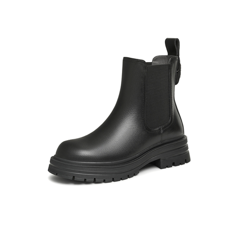 Tata/他她2024冬时尚简约百搭纯色切尔西靴女新WAQA1DD4