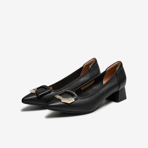 TATA/他她2024夏时尚休闲方跟纯色单鞋女X8KA1BQ4