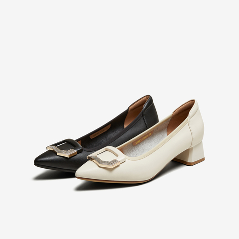 TATA/他她2024夏时尚休闲方跟纯色单鞋女X8KA1BQ4