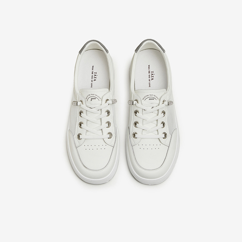 TATA/他她2024春厚底时尚百搭女休闲小白鞋WM701AM4